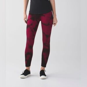 lululemon athletica Red and Black Tie-Dye Leggings